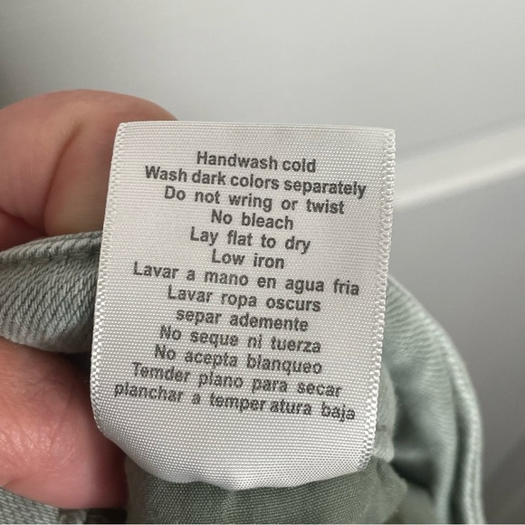 Judy Blue High Waist Capri Jeans Cropped Stretch in Sage Green 18W - Picture 10 of 12